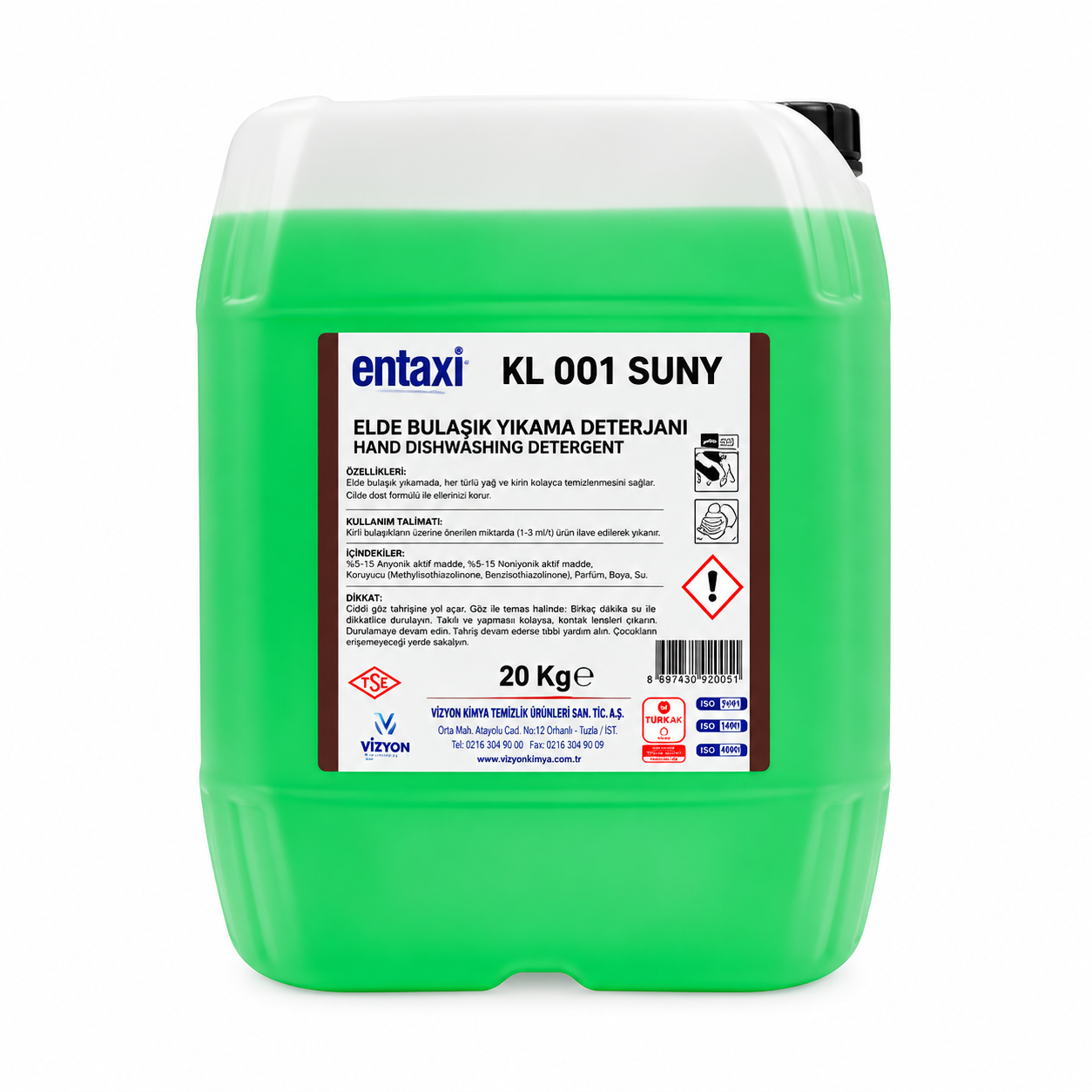 Endaxi Suny 20 Kg Elde Bulaşık Yıkama Deterjanı